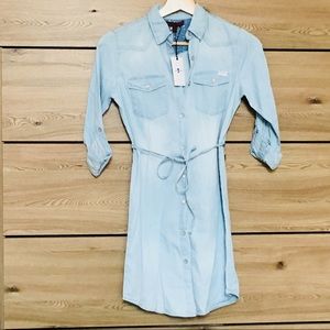 NWT 7 For All Mankind Chambray blue denim dress L